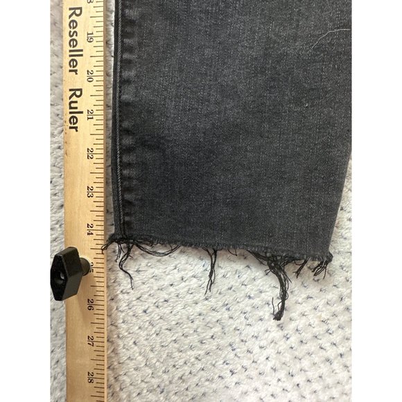 Time And Tru Jeans Womens 14 Black Raw Hem High Rise Distressed Cropped - Picture 9 of 11